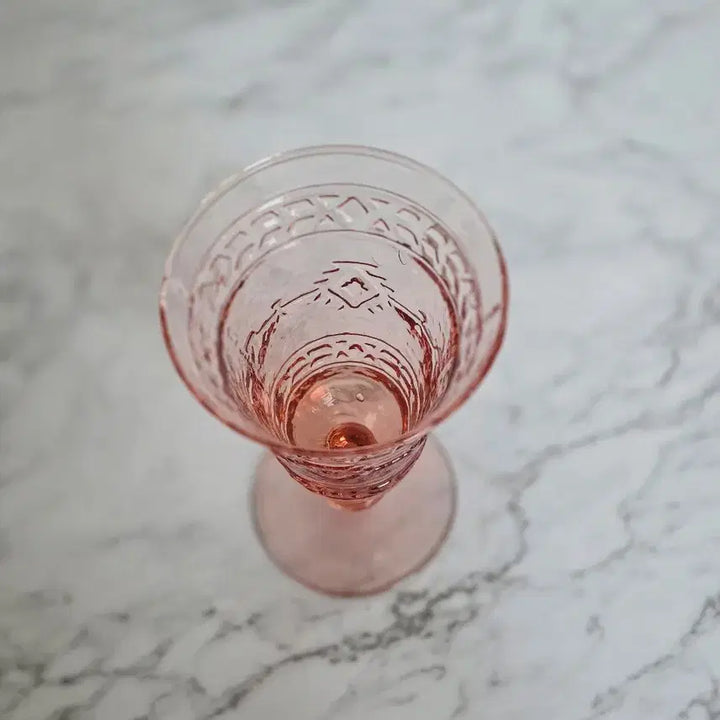 [BUNJANG] Vintage Pink Glass Goblet / 빈티지 핑크 글라스 고블렛잔