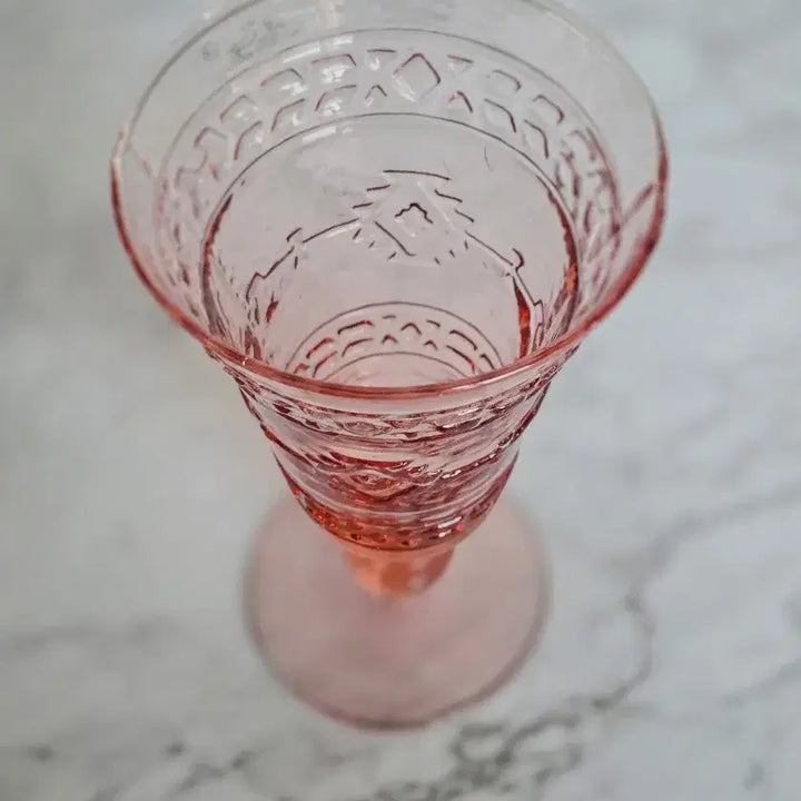 [BUNJANG] Vintage Pink Glass Goblet / 빈티지 핑크 글라스 고블렛잔