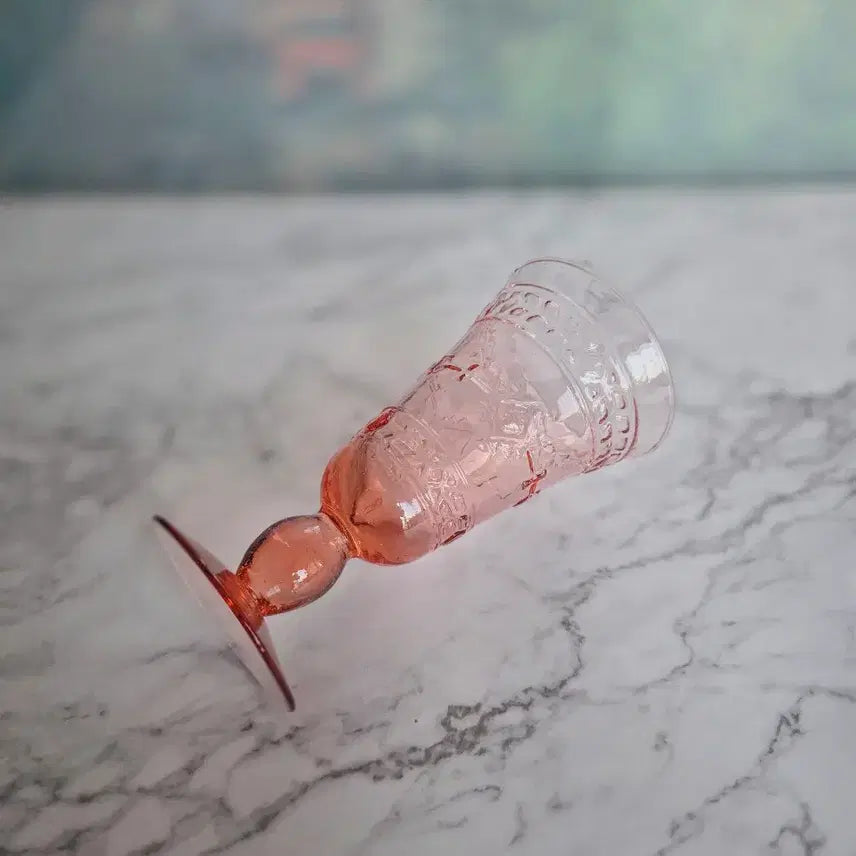[BUNJANG] Vintage Pink Glass Goblet / 빈티지 핑크 글라스 고블렛잔