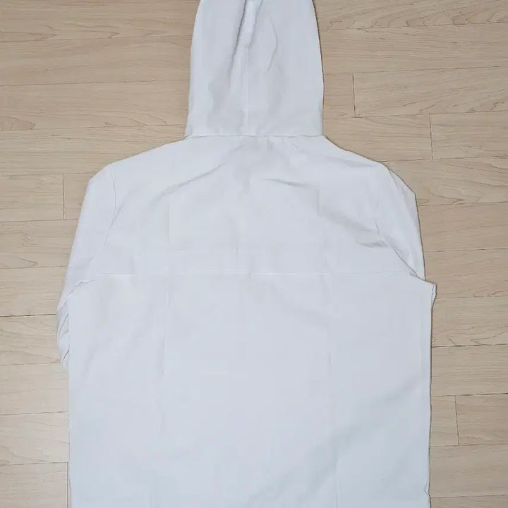 [BUNJANG] White Hooded Anorak Half-Zip Jumper / 화이트 후드 아노락 바람막이 반 집업 점퍼