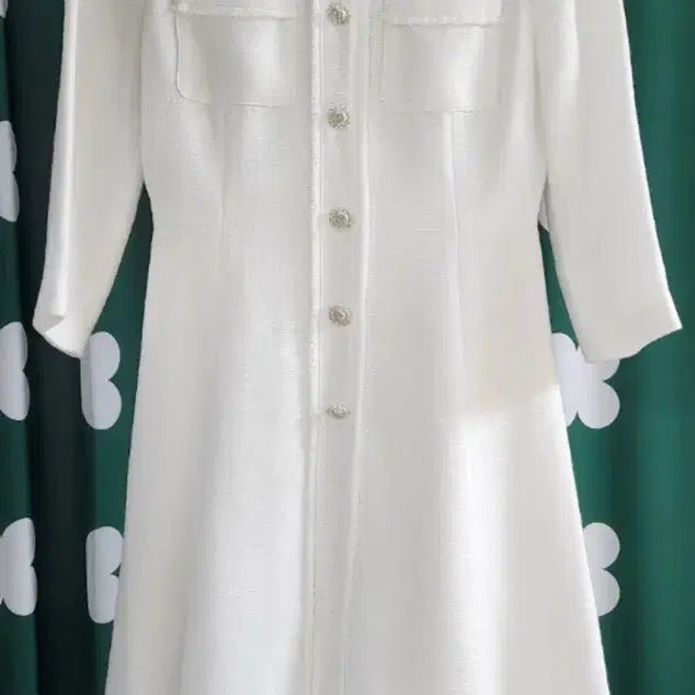 [BUNJANG] Ziggot White Tweed Long Dress / 지고트 화이트 화이트 트위드 롱 원피스
