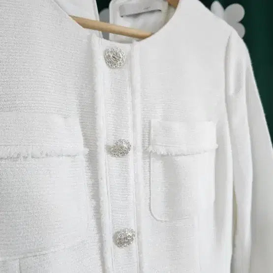[BUNJANG] Ziggot White Tweed Long Dress / 지고트 화이트 화이트 트위드 롱 원피스