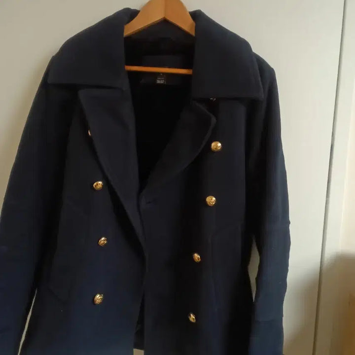 [BUNJANG] Navy Gold Button Pea Coat / 금장 피코트 네이비