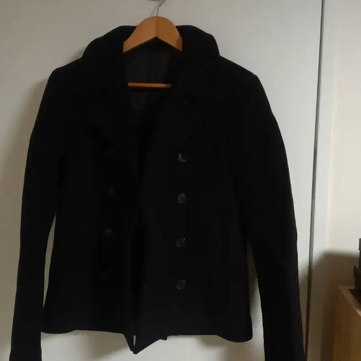 [BUNJANG] Double Button Half Pea Coat / 모직 더블 버튼 하프피코트
