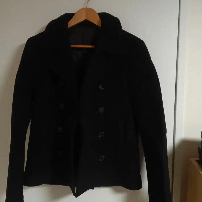 [BUNJANG] Double Button Half Pea Coat / 모직 더블 버튼 하프피코트