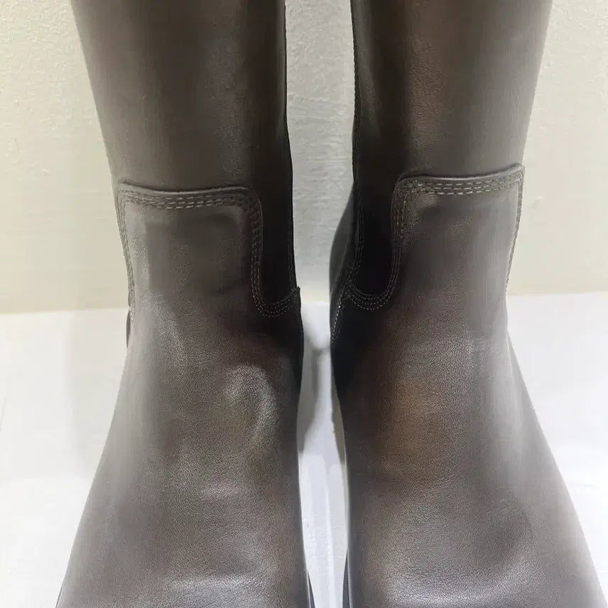 [BUNJANG] Vintage Washed Zipper Half Boots (Brown) / 