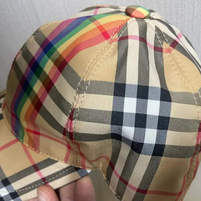[BUNJANG] Burberry Check Rainbow Baseball Cap / (새상품)1버버리 체크 무지개 볼캡