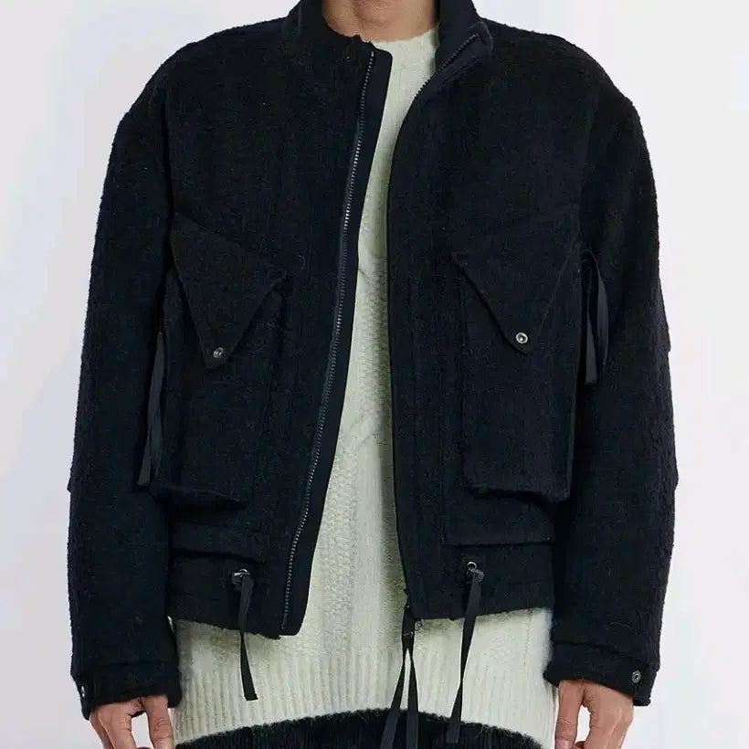 [BUNJANG] Unaffected Layered Wool Blouson Dark Navy L Size / (새상품) 언어펙티드 레이어드 울 블루종/ 다크네이비, L사이즈