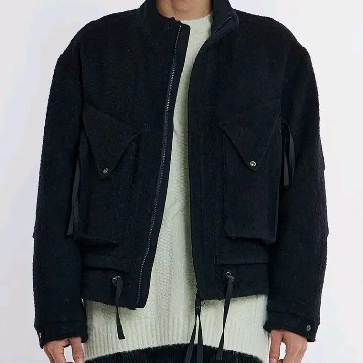 [BUNJANG] Unaffected Layered Wool Blouson Dark Navy L Size / (새상품) 언어펙티드 레이어드 울 블루종/ 다크네이비, L사이즈
