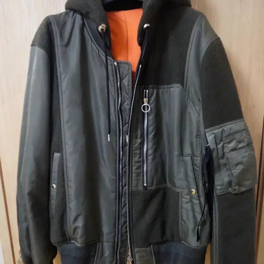 [BUNJANG] Solid Homme MA-1 Hooded Jacket / 솔리드옴므 MA-1 후드 자켓 48