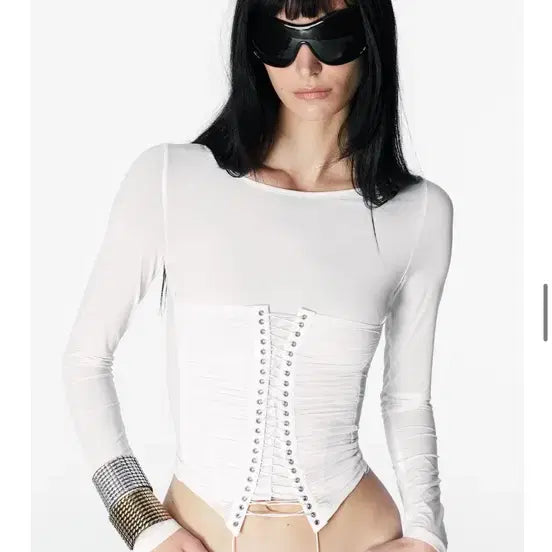 [SOLD OUT] 2000아카이브스 XENA CORSET TOP (white)