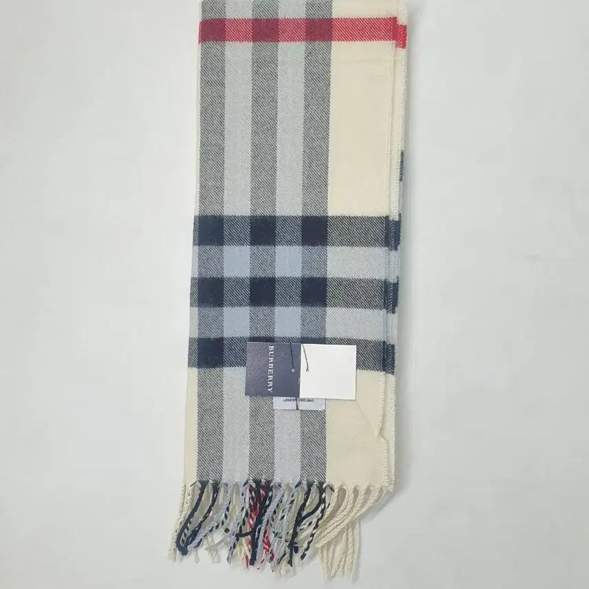 [BUNJANG] Burberry Ivory Check Merino Wool Scarf / 버버리 아이보리 체크 머플러 90% 메리노울  새상품