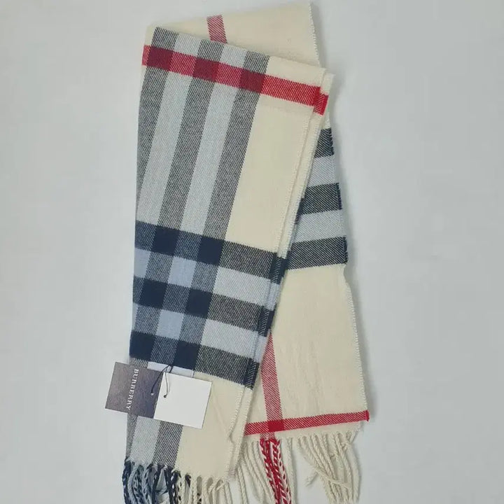 [BUNJANG] Burberry Ivory Check Merino Wool Scarf / 버버리 아이보리 체크 머플러 90% 메리노울  새상품