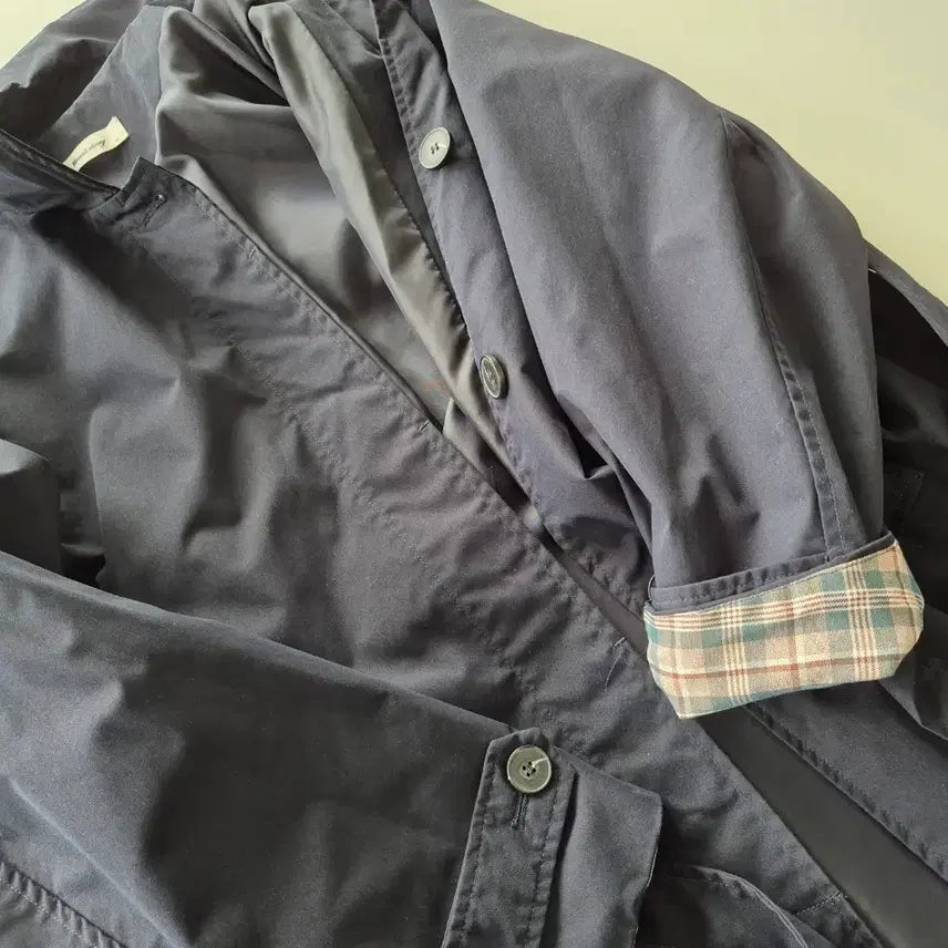 [BUNJANG] Romistory Navy Long Coat / 로미스토리 무심한세련핏 간절기 롱코트