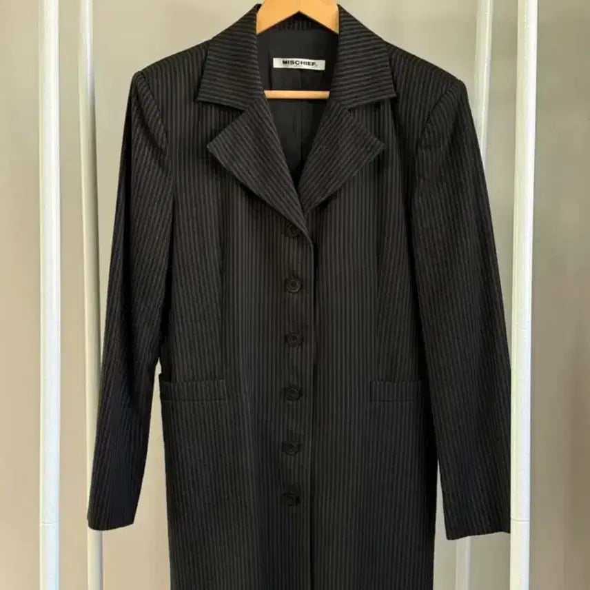 [BUNJANG] Mischief Striped Long Jacket / 미스치프 자켓