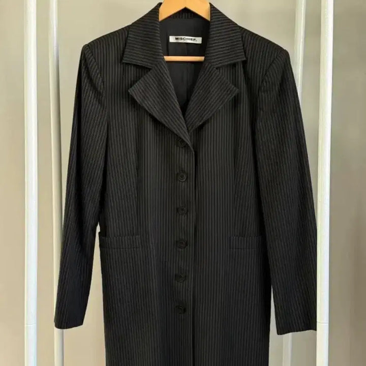 [BUNJANG] Mischief Striped Long Jacket / 미스치프 자켓