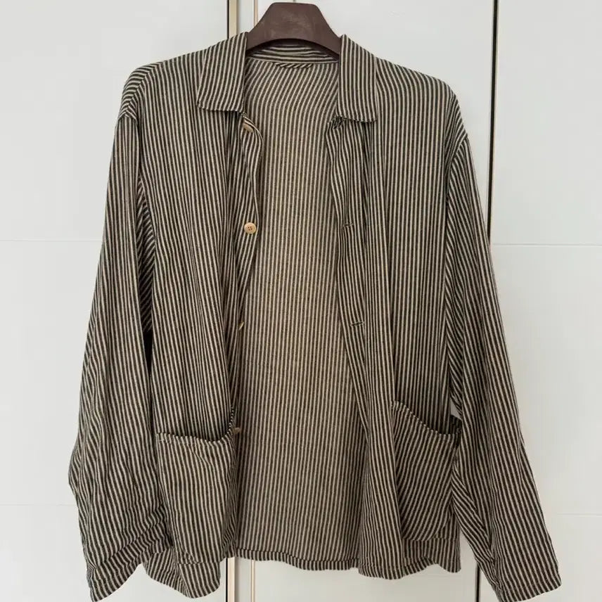 [BUNJANG] Komori 22SS Stripe Work Jacket / 22SS 코모리 스트라이프 워크자켓 3