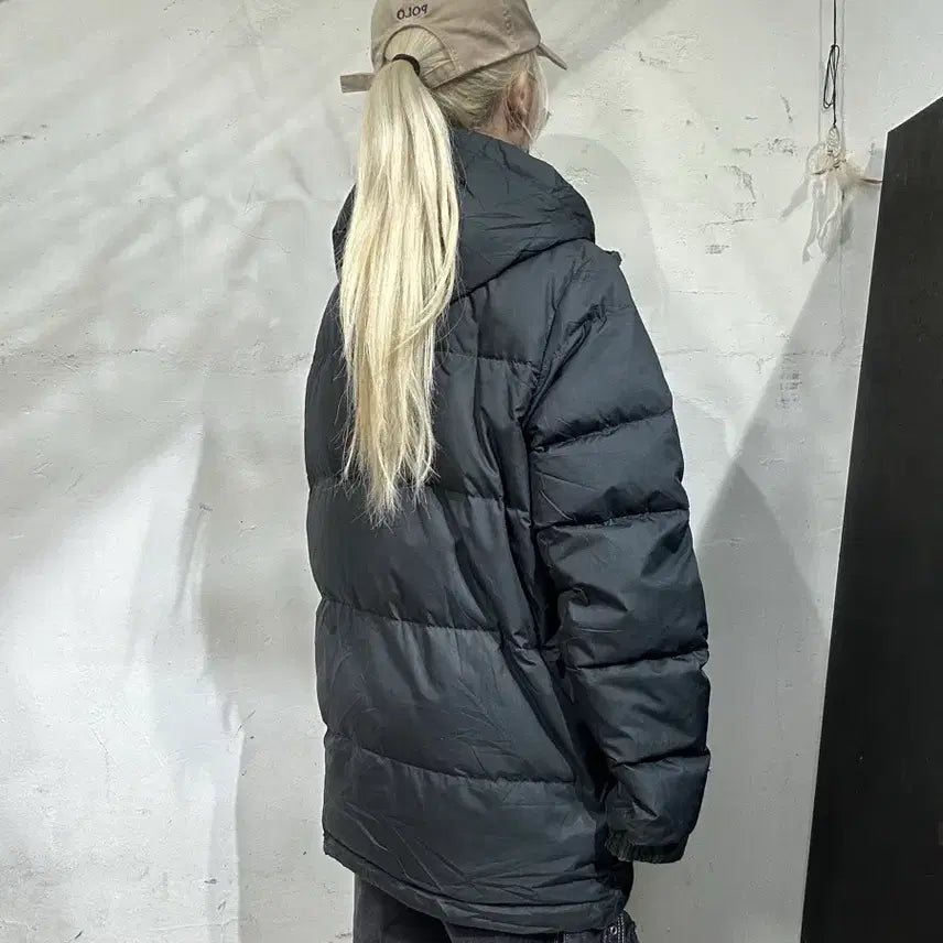 [BUNJANG] Nike Black Hooded Padded Parka Jacket (M) / 나이키 블랙 후드 패딩 점퍼 파카 M
