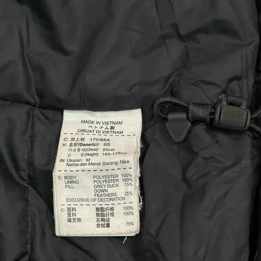 [BUNJANG] Nike Black Hooded Padded Parka Jacket (M) / 나이키 블랙 후드 패딩 점퍼 파카 M