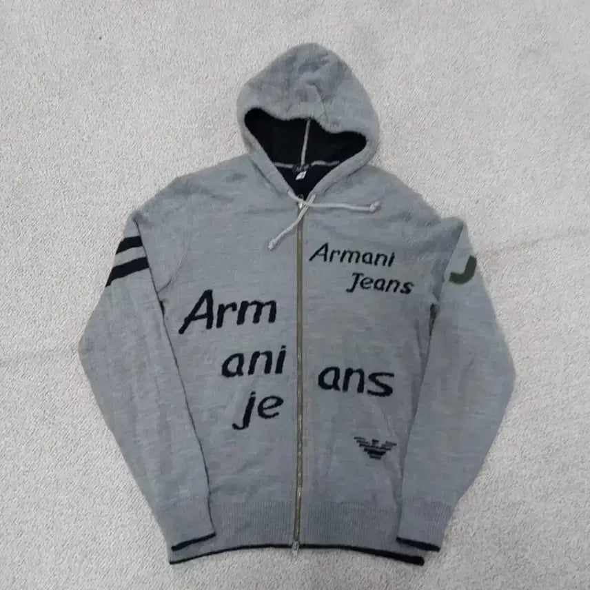[BUNJANG] Armani Knit Hooded Zip-up (L) / 아르마니 정품 니트 후드집업 (L size)