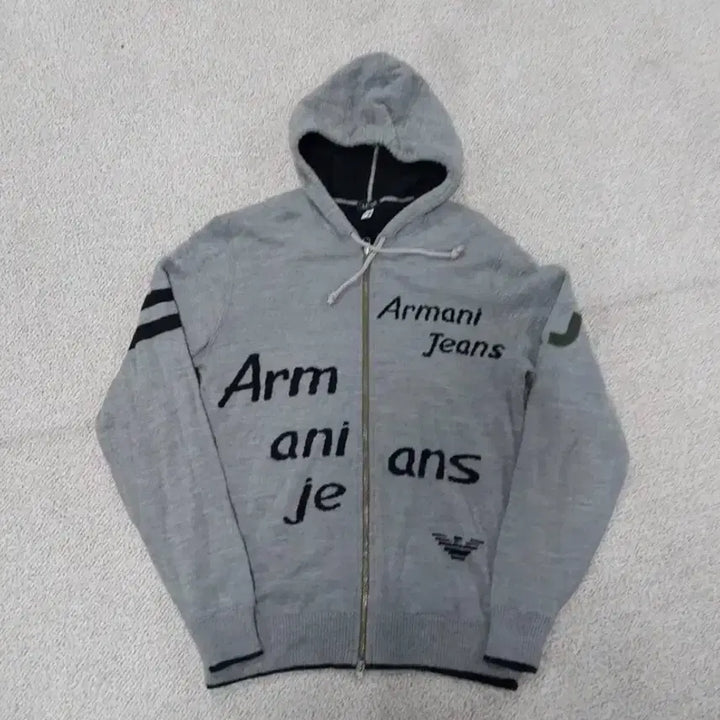 [BUNJANG] Armani Knit Hooded Zip-up (L) / 아르마니 정품 니트 후드집업 (L size)