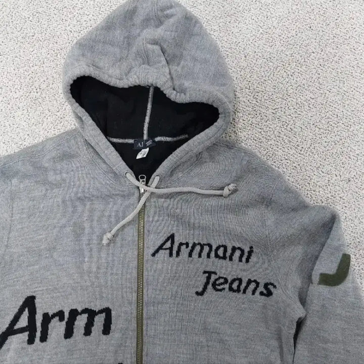 [BUNJANG] Armani Knit Hooded Zip-up (L) / 아르마니 정품 니트 후드집업 (L size)