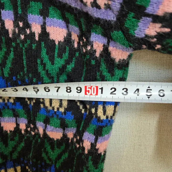 [BUNJANG] Pink Pattern Knit Sweater / 여성 핑크 패턴 니트 스웨터 F사이즈