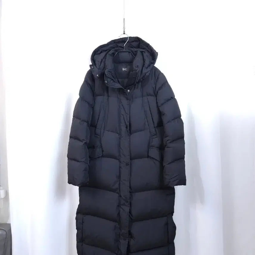 [BUNJANG] EnC Black Long Padded Coat / EnC 블랙 롱패딩 후드 패딩 코트