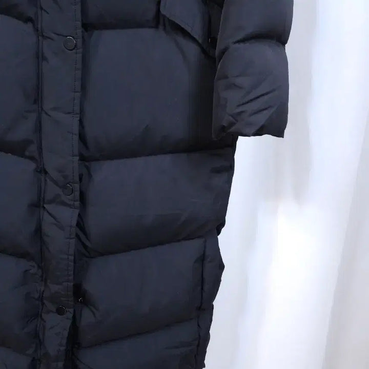 [BUNJANG] EnC Black Long Padded Coat / EnC 블랙 롱패딩 후드 패딩 코트