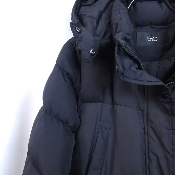 [BUNJANG] EnC Black Long Padded Coat / EnC 블랙 롱패딩 후드 패딩 코트