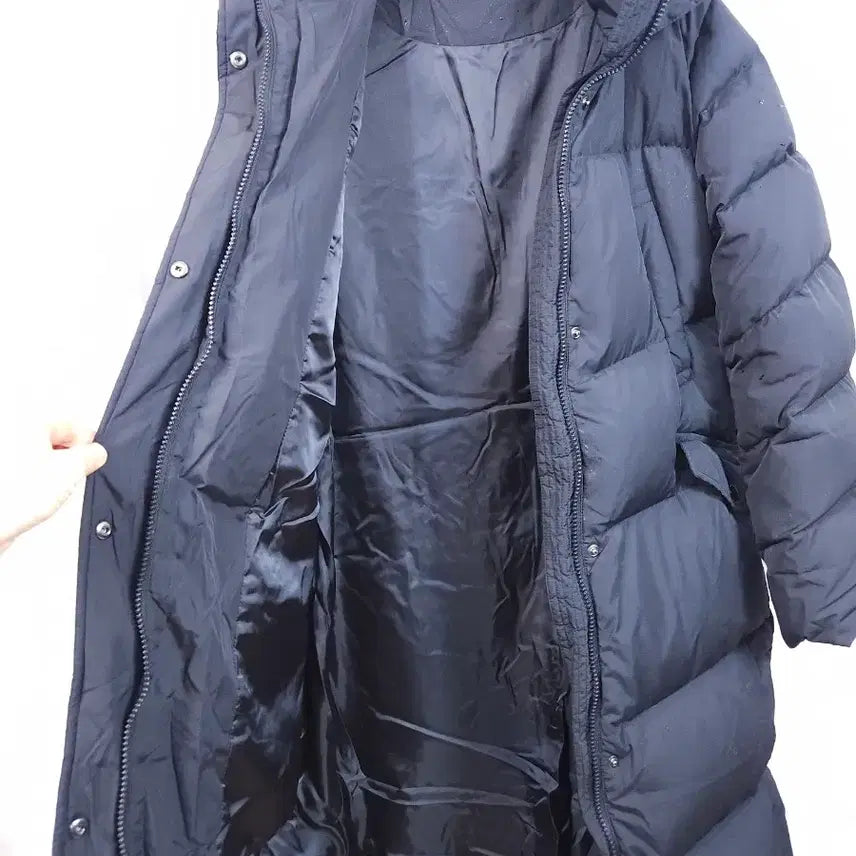 [BUNJANG] EnC Black Long Padded Coat / EnC 블랙 롱패딩 후드 패딩 코트