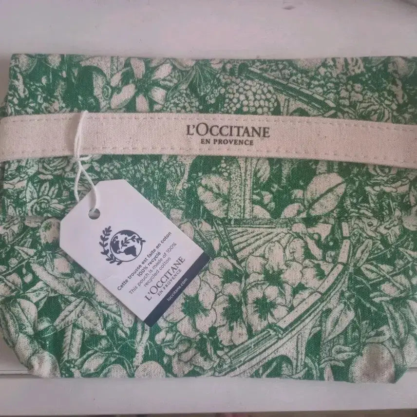[BUNJANG] L'Occitane Green Floral Pouch / (새상품)록시땅 그린 플로럴 파우치