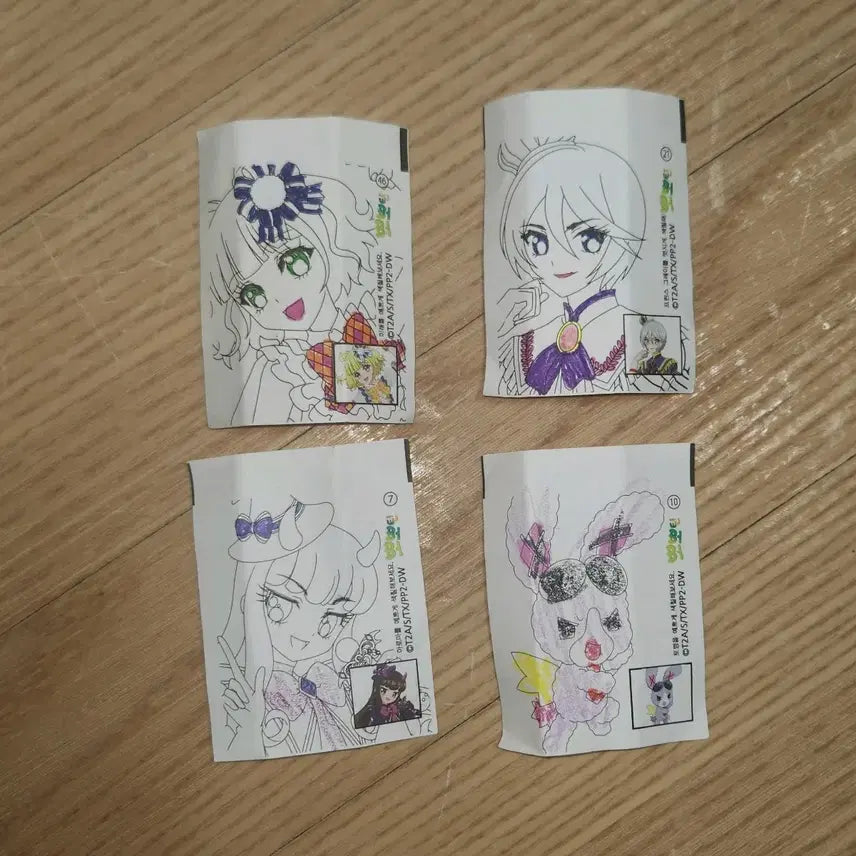 [BUNJANG] PriPara Coloring Paper / 프리파라 츄잉껌 색칠공부 종이