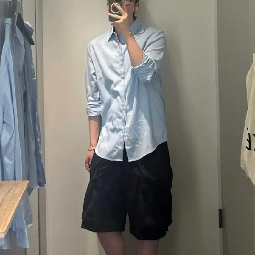[BUNJANG] COS Relaxed Overshirt Sky Blue / L) 코스 cos 릴랙스드 오버셔츠 스카이블루