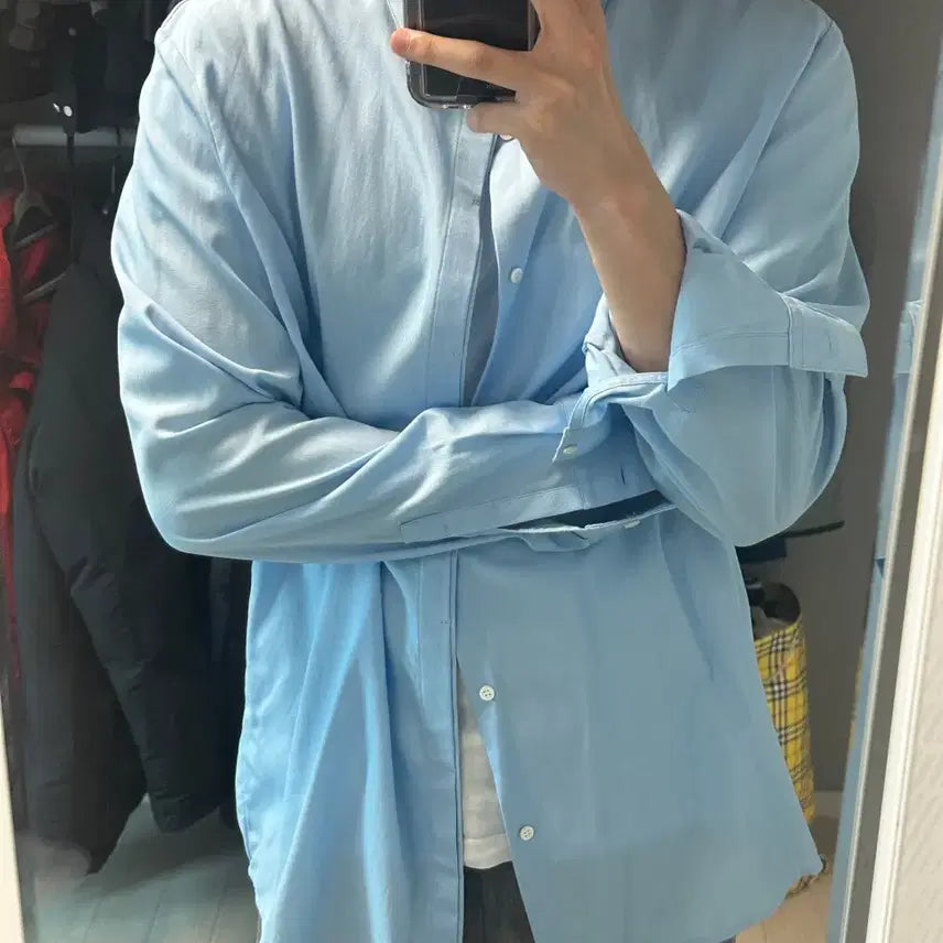 [BUNJANG] COS Relaxed Overshirt Sky Blue / L) 코스 cos 릴랙스드 오버셔츠 스카이블루