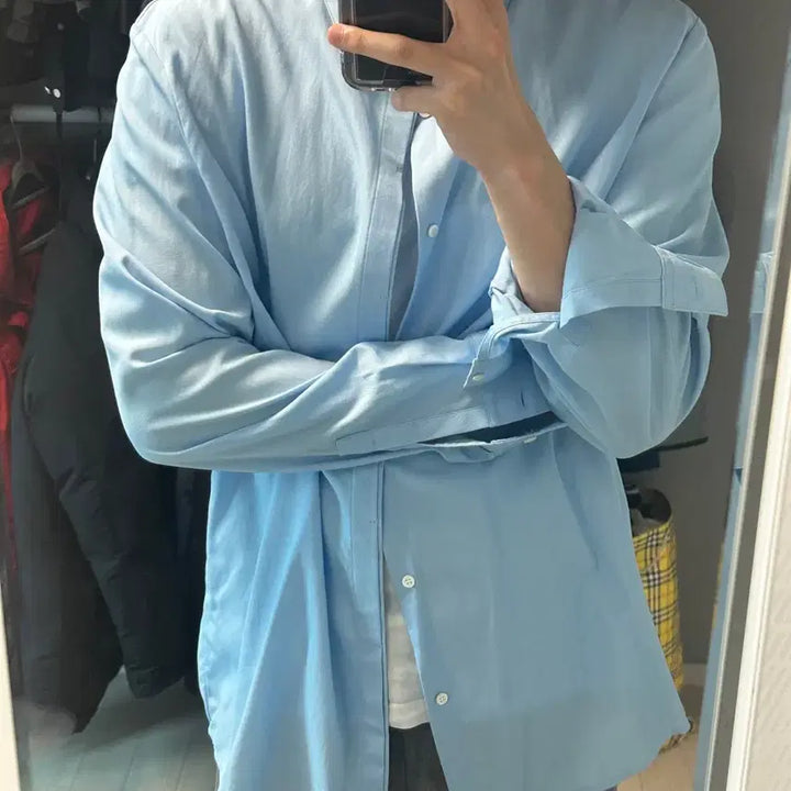[BUNJANG] COS Relaxed Overshirt Sky Blue / L) 코스 cos 릴랙스드 오버셔츠 스카이블루