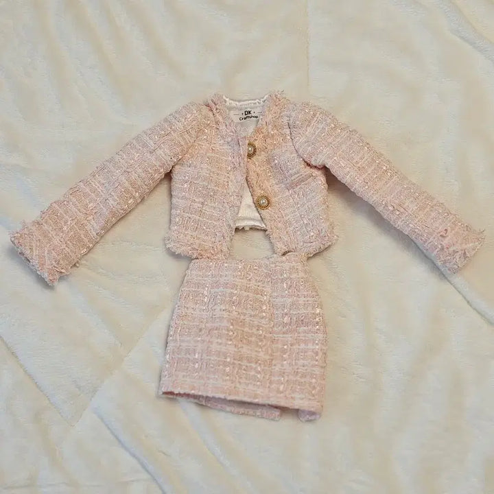 [BUNJANG] Dalkong Studio Tweed Set Pink SD Doll Size / 달캉공방 트위드 세트 핑크 sd 구체관절인형 사이즈