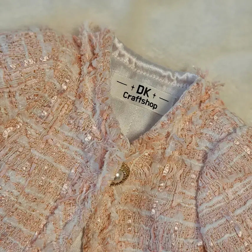 [BUNJANG] Dalkong Studio Tweed Set Pink SD Doll Size / 달캉공방 트위드 세트 핑크 sd 구체관절인형 사이즈