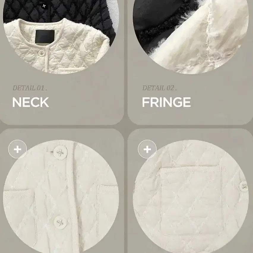 [BUNJANG] Ivory Tweed Quilted Jacket / 아이보리 트위드 퀼팅 누빔 자켓