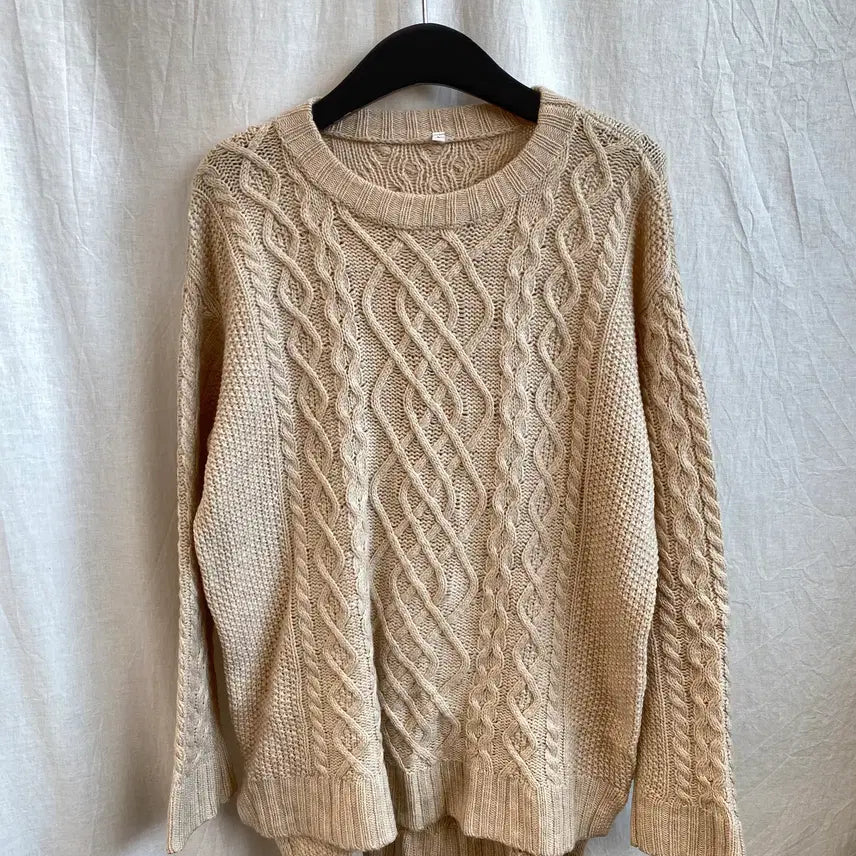 [BUNJANG] MUJI Beige Wool Blend Knit Sweater (L) / MUJI 베이지 울혼방 니트(L)