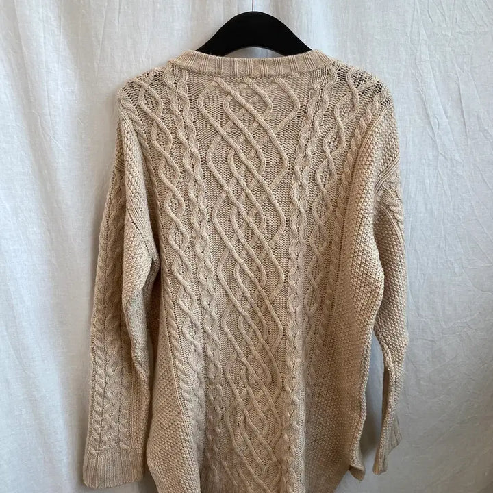 [BUNJANG] MUJI Beige Wool Blend Knit Sweater (L) / MUJI 베이지 울혼방 니트(L)