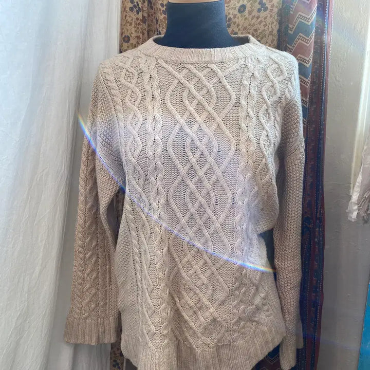 [BUNJANG] MUJI Beige Wool Blend Knit Sweater (L) / MUJI 베이지 울혼방 니트(L)