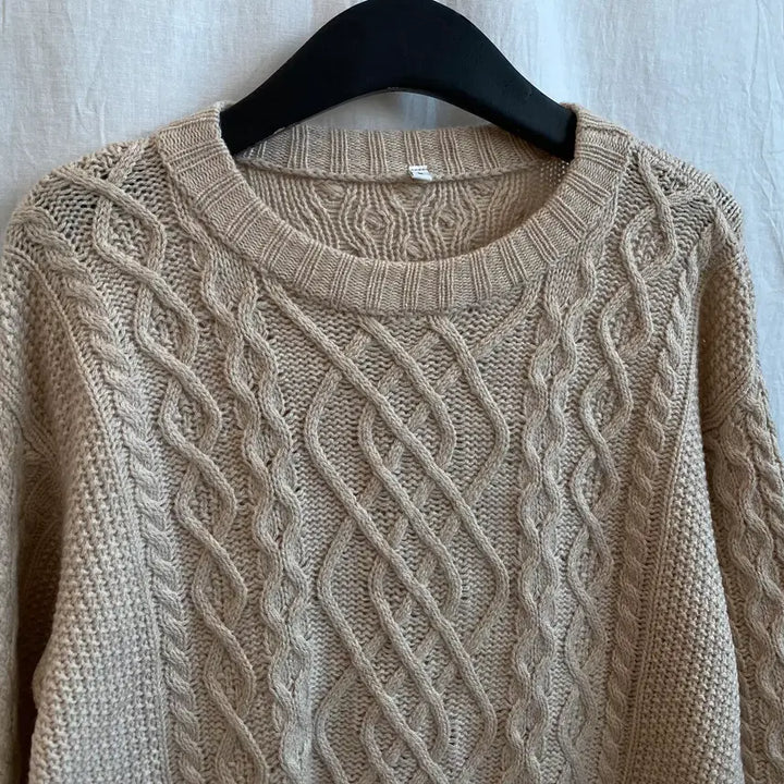 [BUNJANG] MUJI Beige Wool Blend Knit Sweater (L) / MUJI 베이지 울혼방 니트(L)