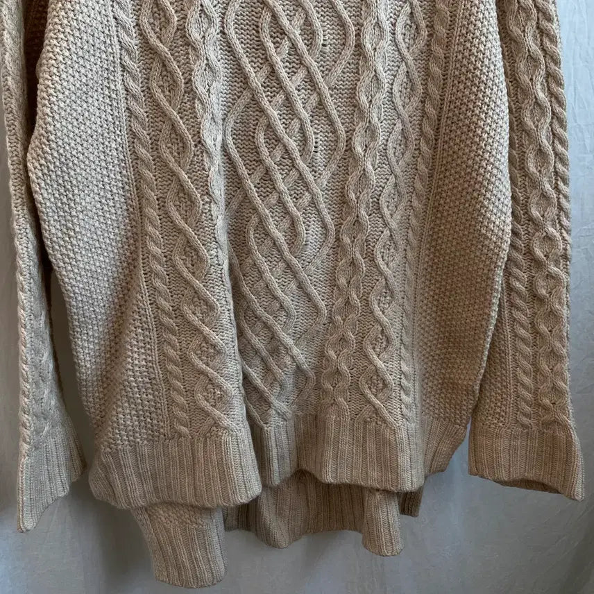 [BUNJANG] MUJI Beige Wool Blend Knit Sweater (L) / MUJI 베이지 울혼방 니트(L)