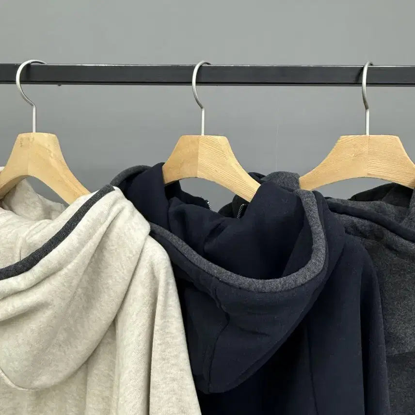 [BUNJANG] Brushed Fleece Hooded Zip-Up Set / 융기모 후드 집업 밴딩 니트바지 상하세트