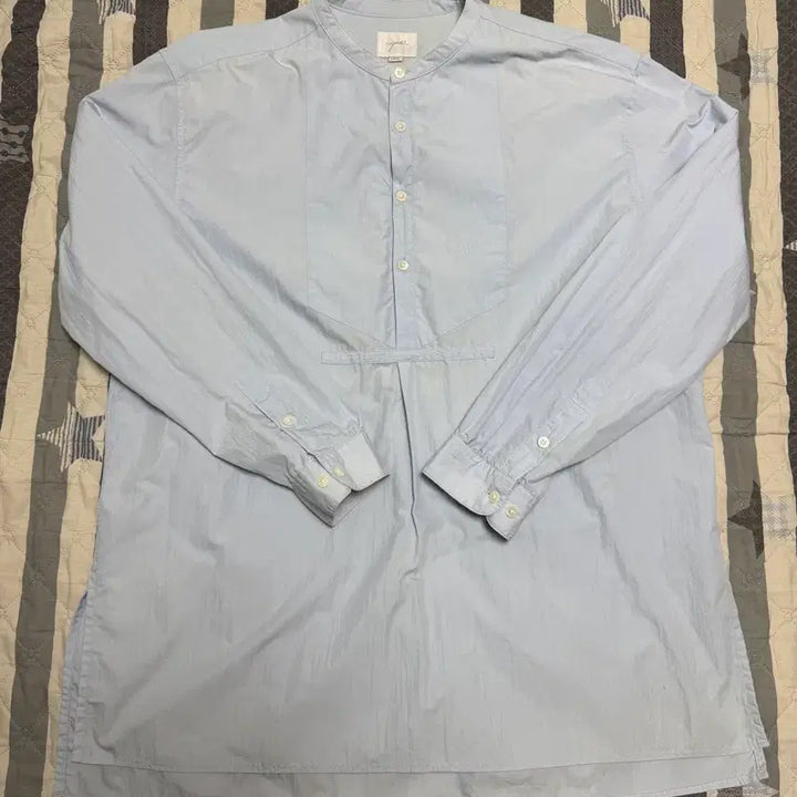 [BUNJANG] L Henry Neck Shirt Sky Blue / [L] 유스랩 헨리넥 셔츠 스카이블루 착샷있음