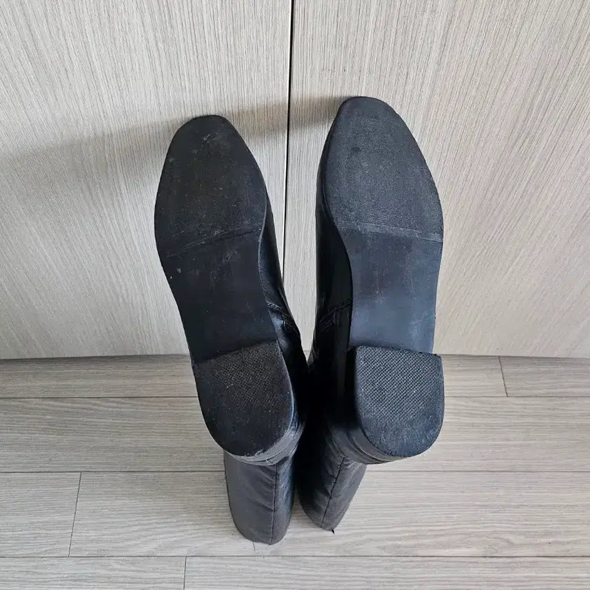[BUNJANG] U dally Official Black Leather Long Boots / 유달리 U dally official 블랙 롱부츠 (240~245)