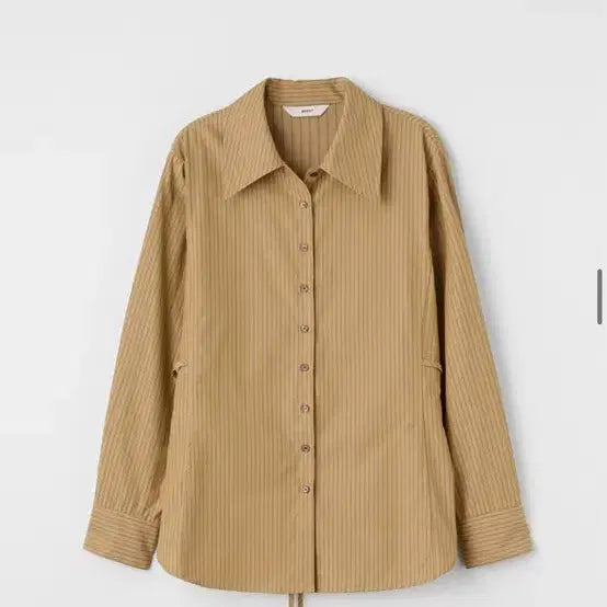 [BUNJANG] Unedited Stripe Strap Beige Shirt Blouse / [새상품] 언에디트 스트라이프 스트랩 베이지 셔츠 블라우스