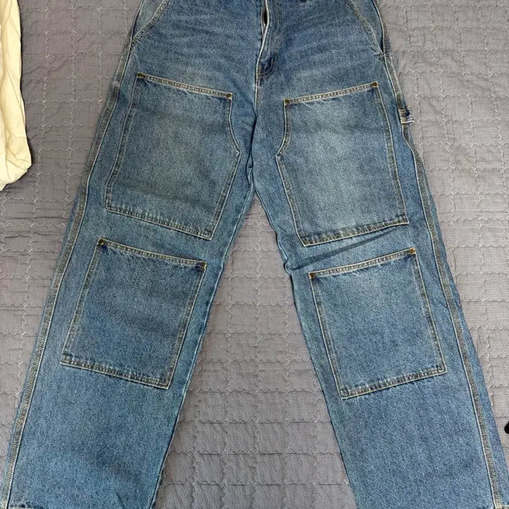 [BUNJANG] Dickies Panel Double Knee Carpenter Denim Pants - Medium Blue / 디키즈 패널드 더블니 카펜터 데님 팬츠 Medium Blue