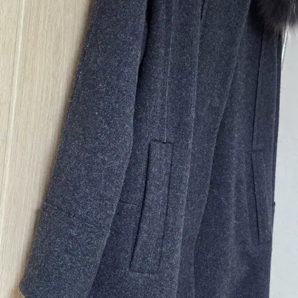 [BUNJANG] SJSJ Wool Cashmere Blend Fur Hooded Coat / 한섬 SJSJ 코트 (양모 캐시미어 혼방 천연퍼후드 코트)